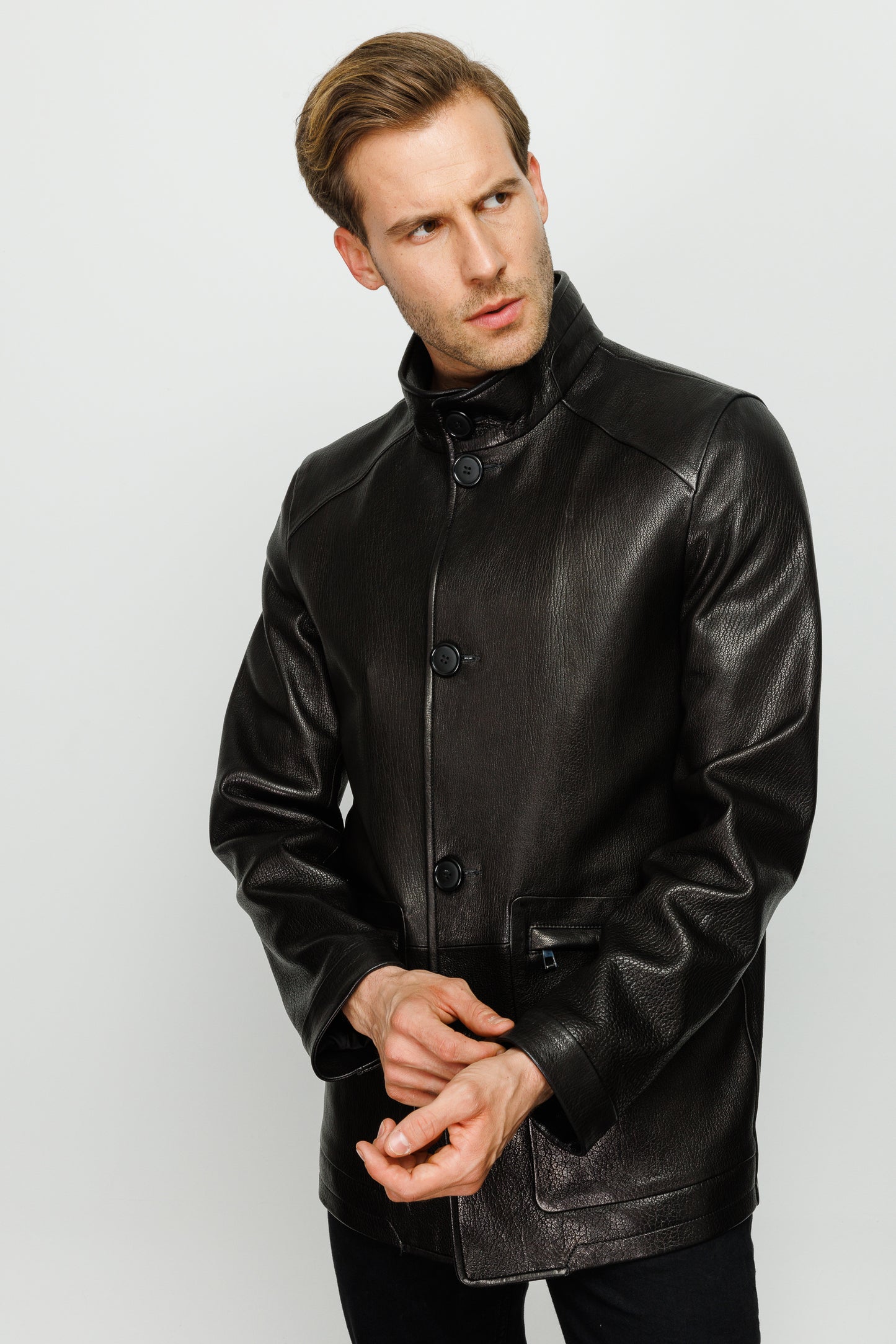 La chaqueta de cuero negra Barclay para hombre 