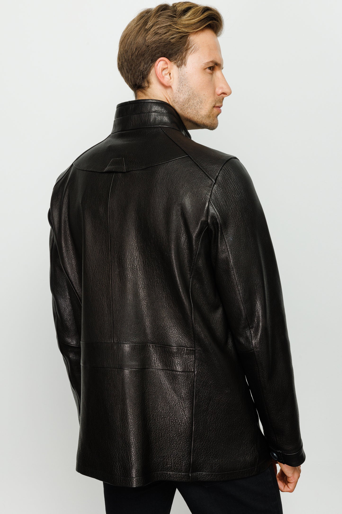 La chaqueta de cuero negra Barclay para hombre 