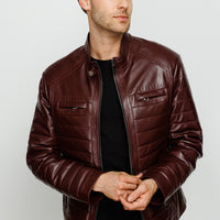 La chaqueta de cuero burdeos para hombre de Wilkerson 