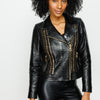 The Nayro Pythn Black Leather Women Jacket
