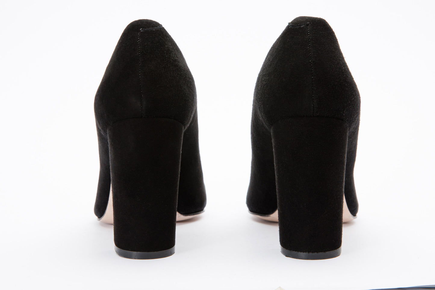 Zapatos de tacón de bloque de piel de ante negra Afega para mujer