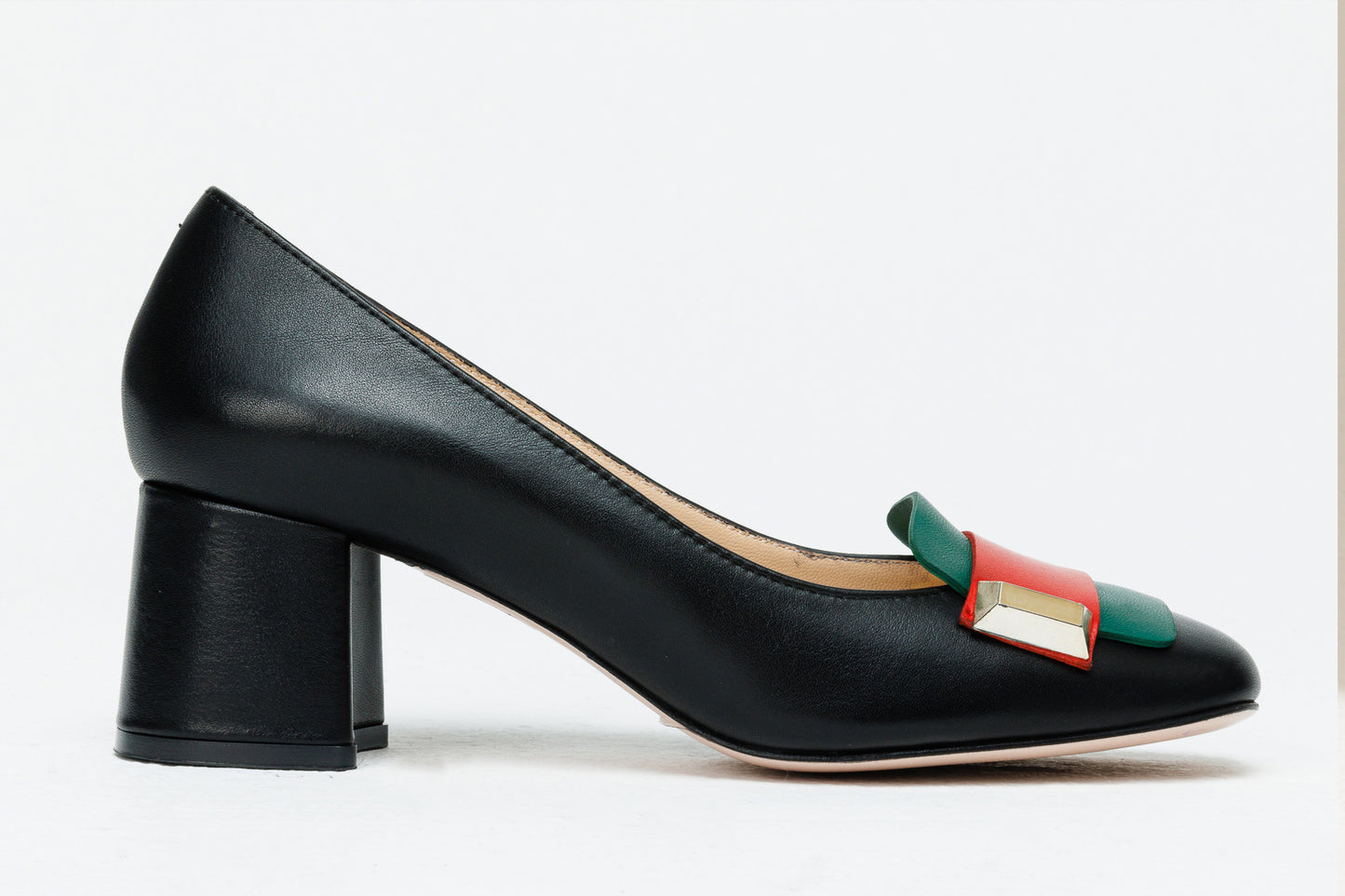 Zapatos de tacón de bloque de cuero negro Olney para mujer 