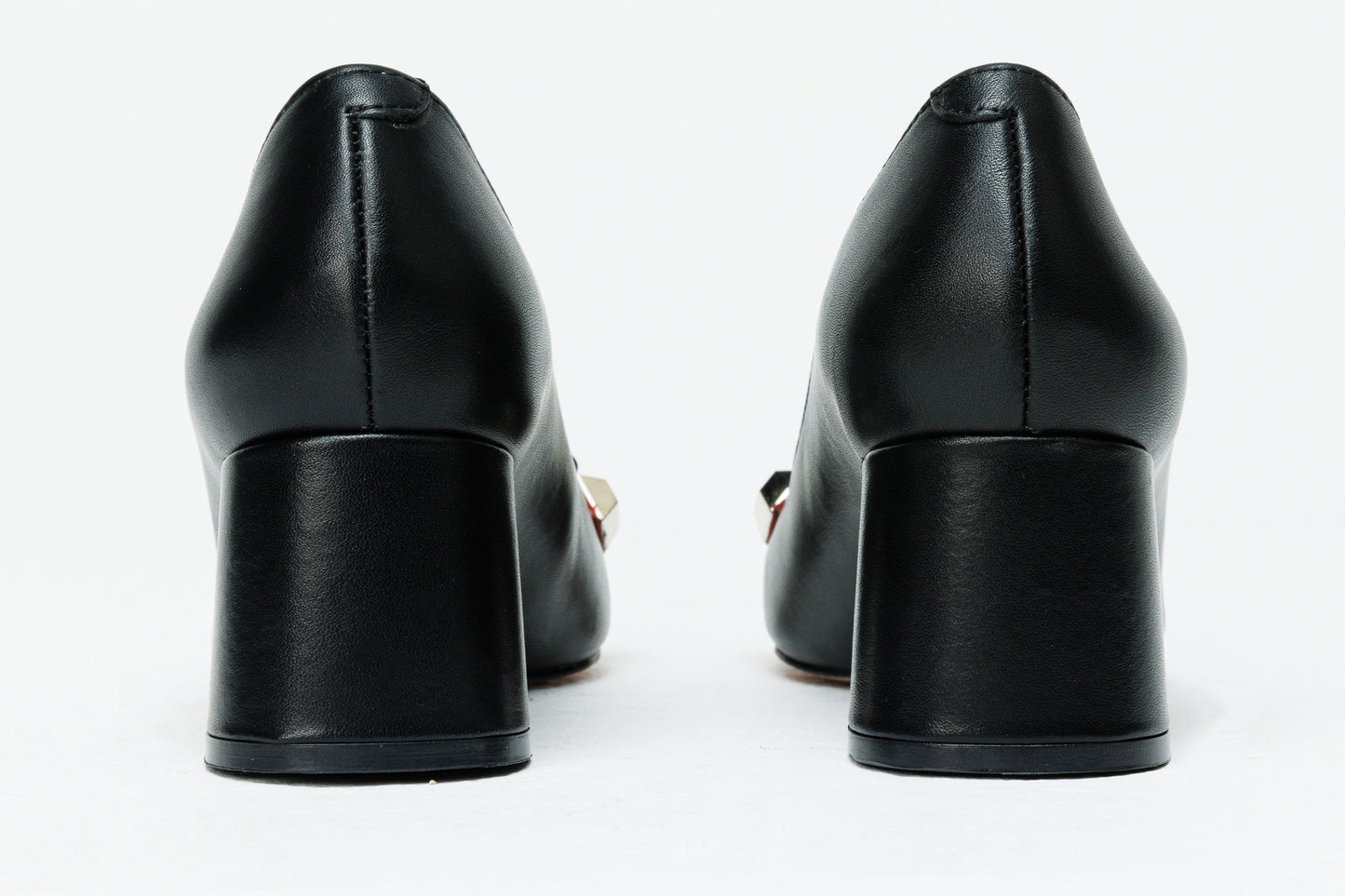 Zapatos de tacón de bloque de cuero negro Olney para mujer 