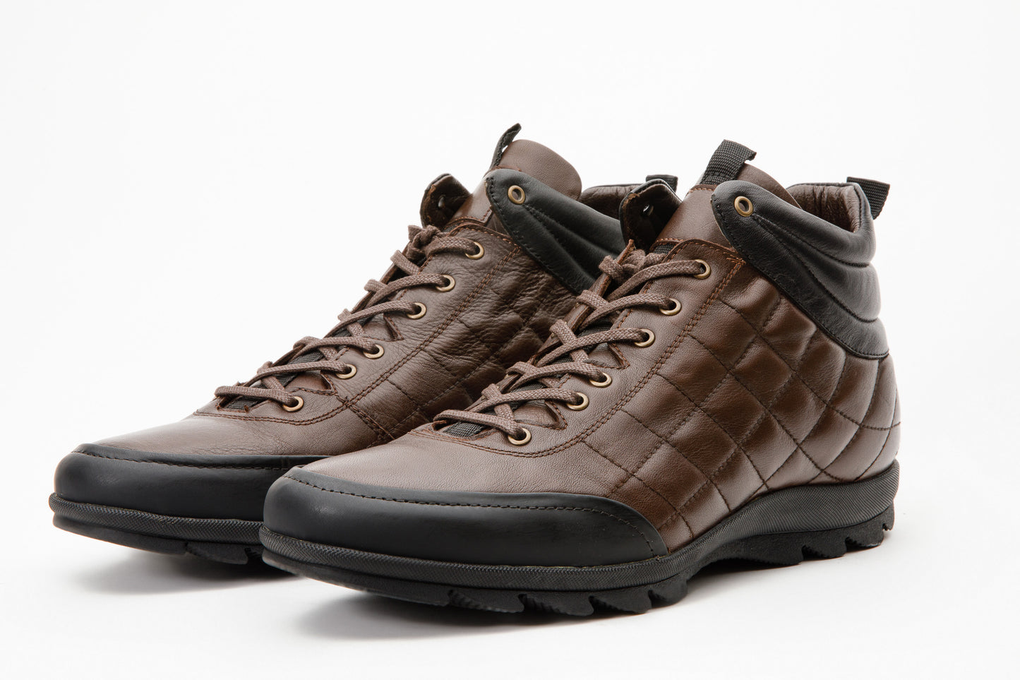 ¡La venta final de las botas de hombre de cuero marrón Riga con cordones casuales!
