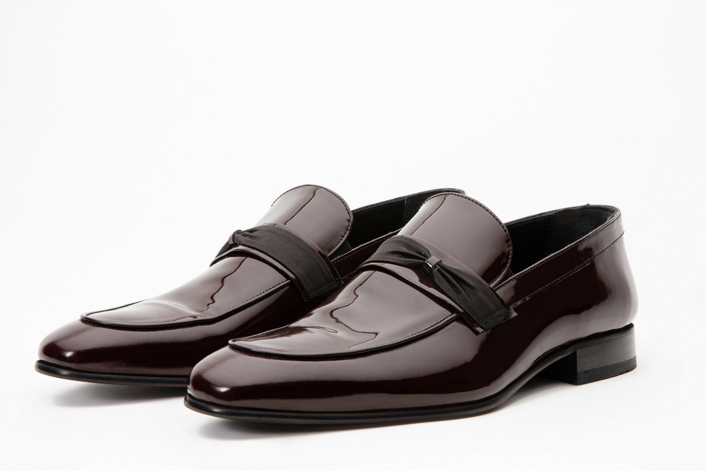 Mocasín Dodoma de piel de charol burdeos para hombre