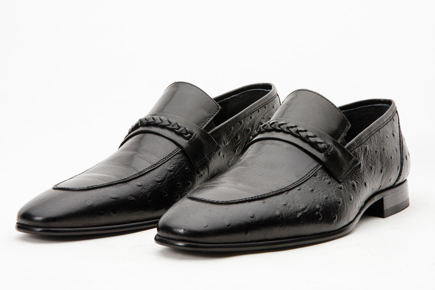 Mocasín de vestir de cuero negro de Johannesburg para hombre