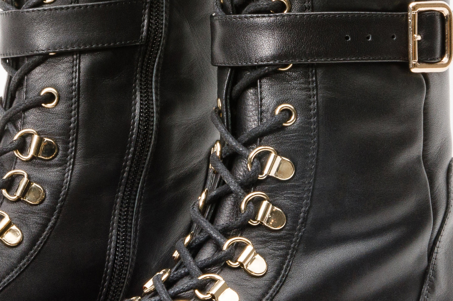 The Istinye Black Leather Knee High Lace-Up Women Boot Limited Edition