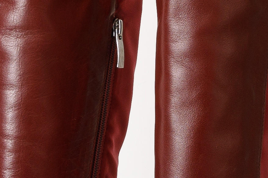 Bota hasta la rodilla de piel color burdeos para mujer Harmony Belle