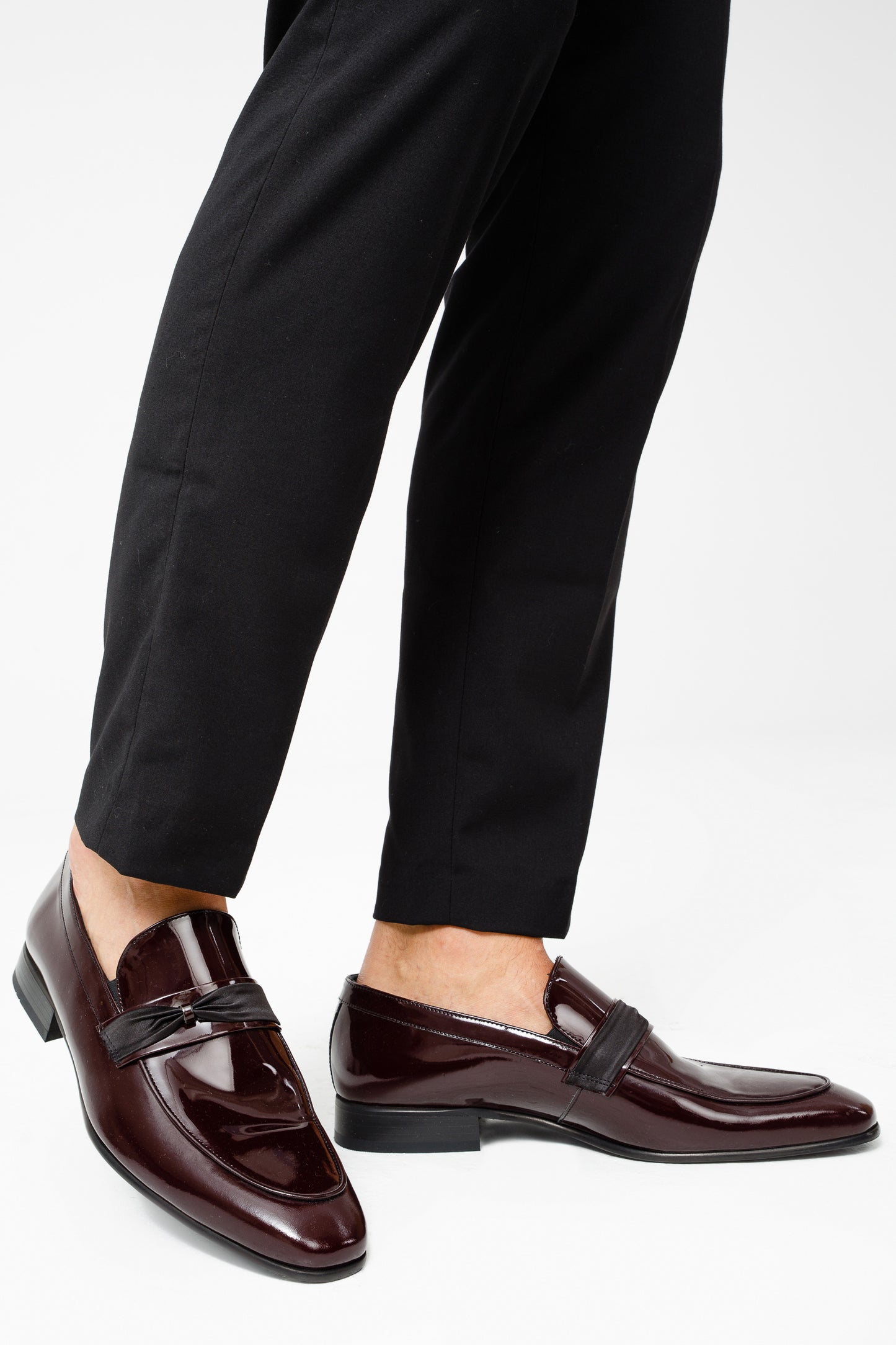 Mocasín Dodoma de piel de charol burdeos para hombre