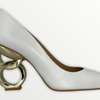 ¡Venta final de zapatos de salón de cuero blanco Belem!
